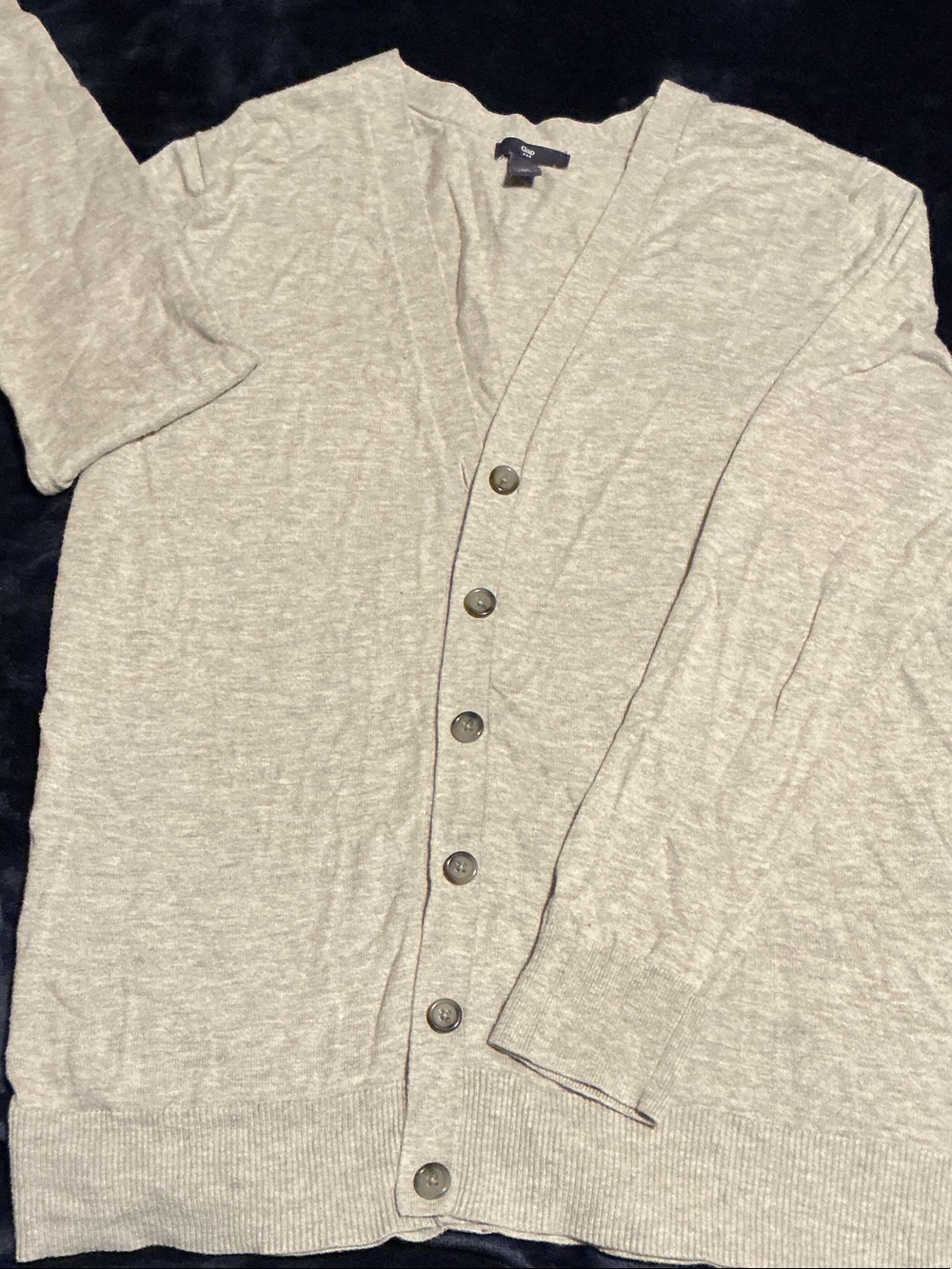 GAP Light Gray V‑Neck Button Cardigan